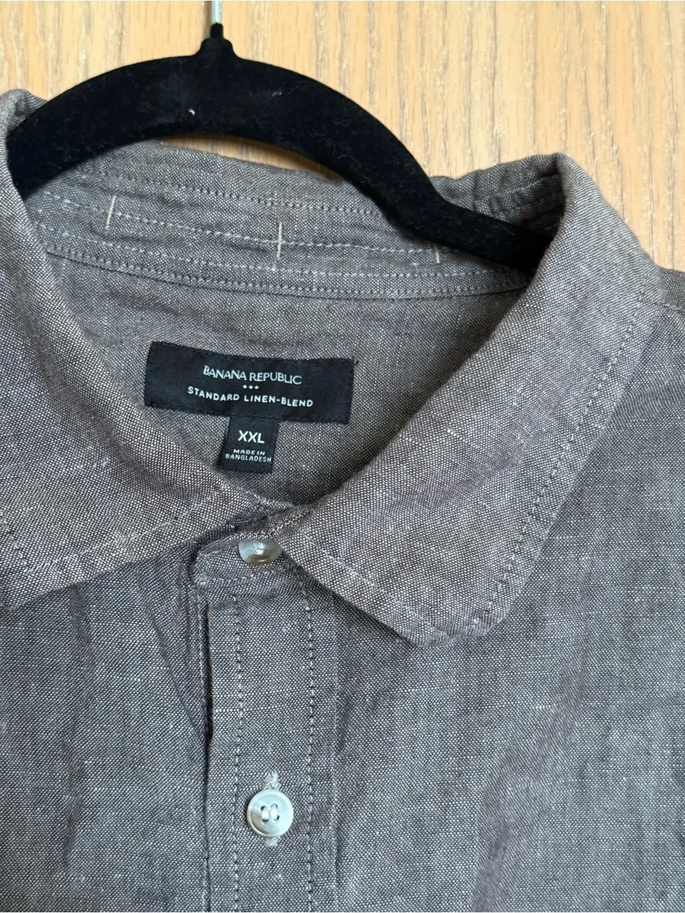 Banana Republic Light Chocolate Linen Blend Button Down Shirt